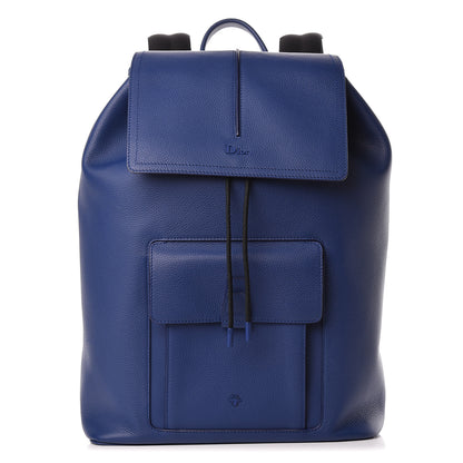 Christian Dior Grained Calfskin Backpack Blue 1 of 12