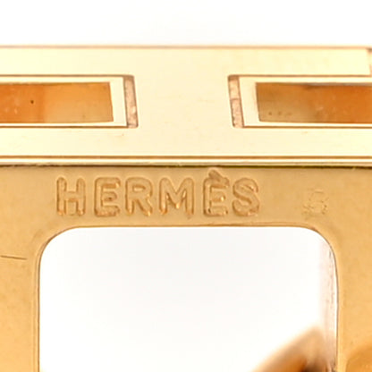 Hermes Rose Gold Lacquered Cage d'H Necklace Marron Glace 5 of 5