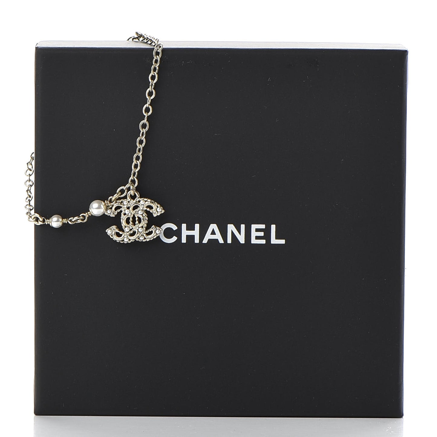 Pearl Crystal CC Bracelet Light Gold