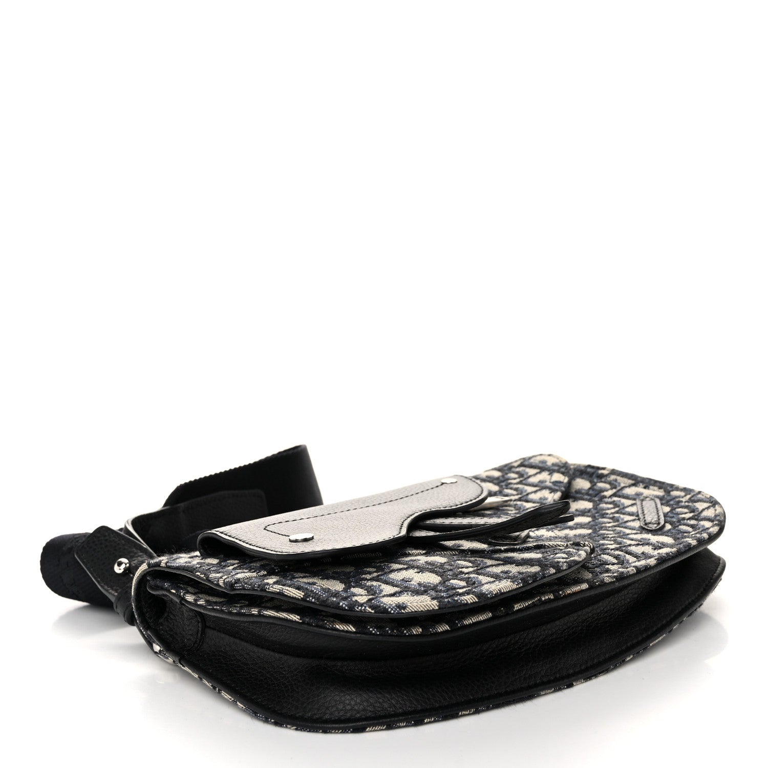 Christian Dior Oblique Saddle Messenger Pouch Beige Black 4 of 10