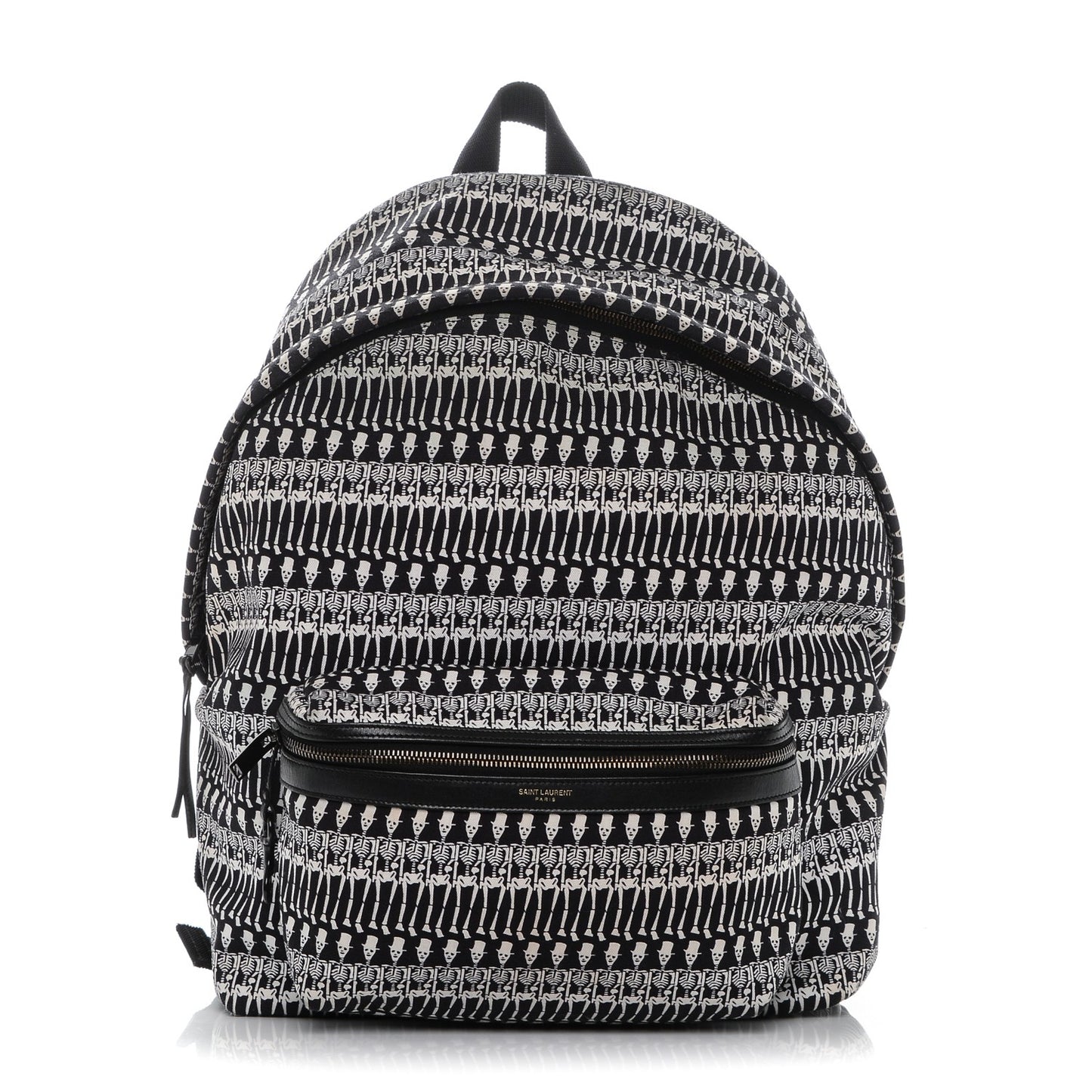 Nylon City Skeleton Print Backpack Black White
