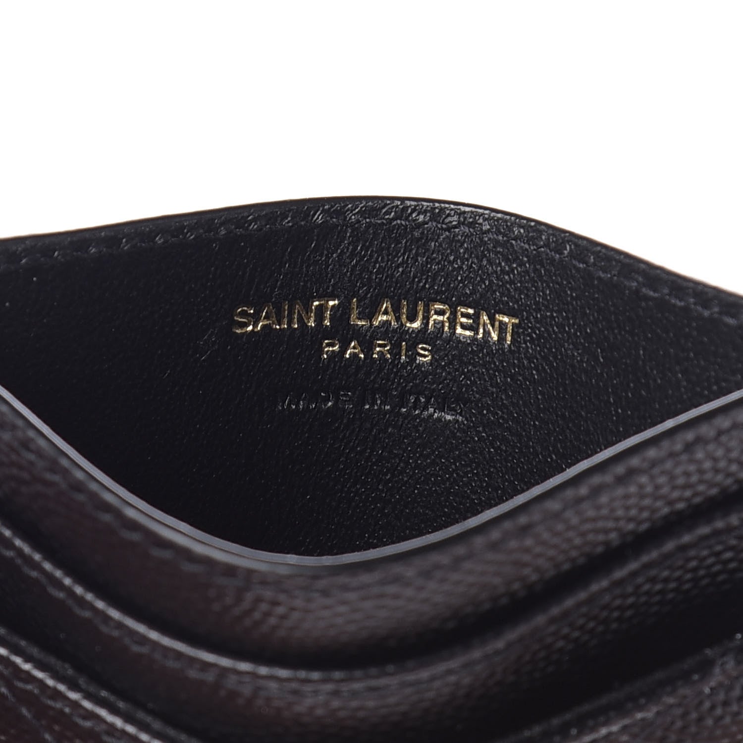 Saint Laurent Grain De Poudre Matelasse Chevron Monogram Credit Card Case Black 6 of 8