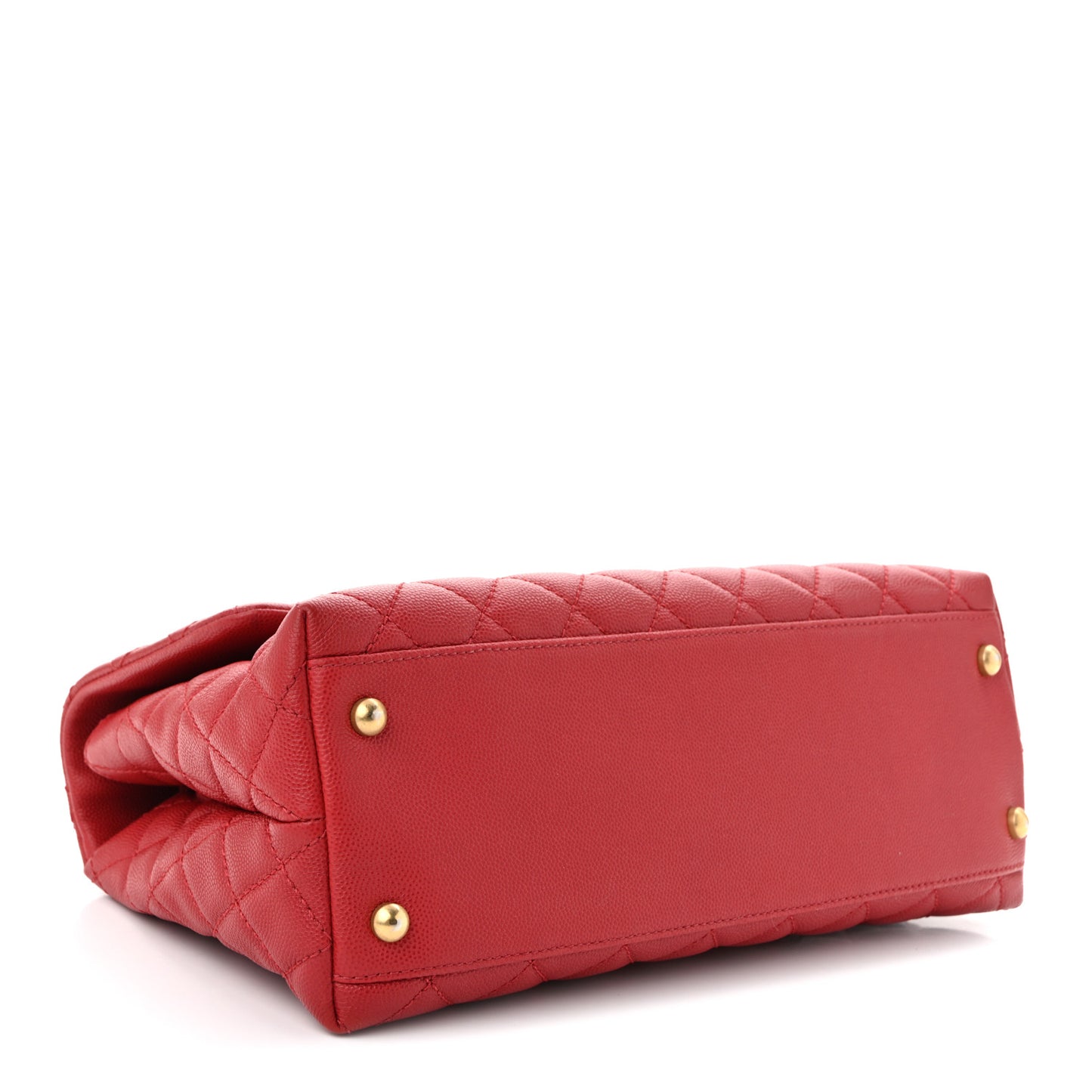 Caviar Quilted Medium Coco Handle Flap Dark Red