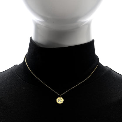 David Yurman 18K Yellow Gold Diamond Initial K Charm Pendant Necklace 2 of 4