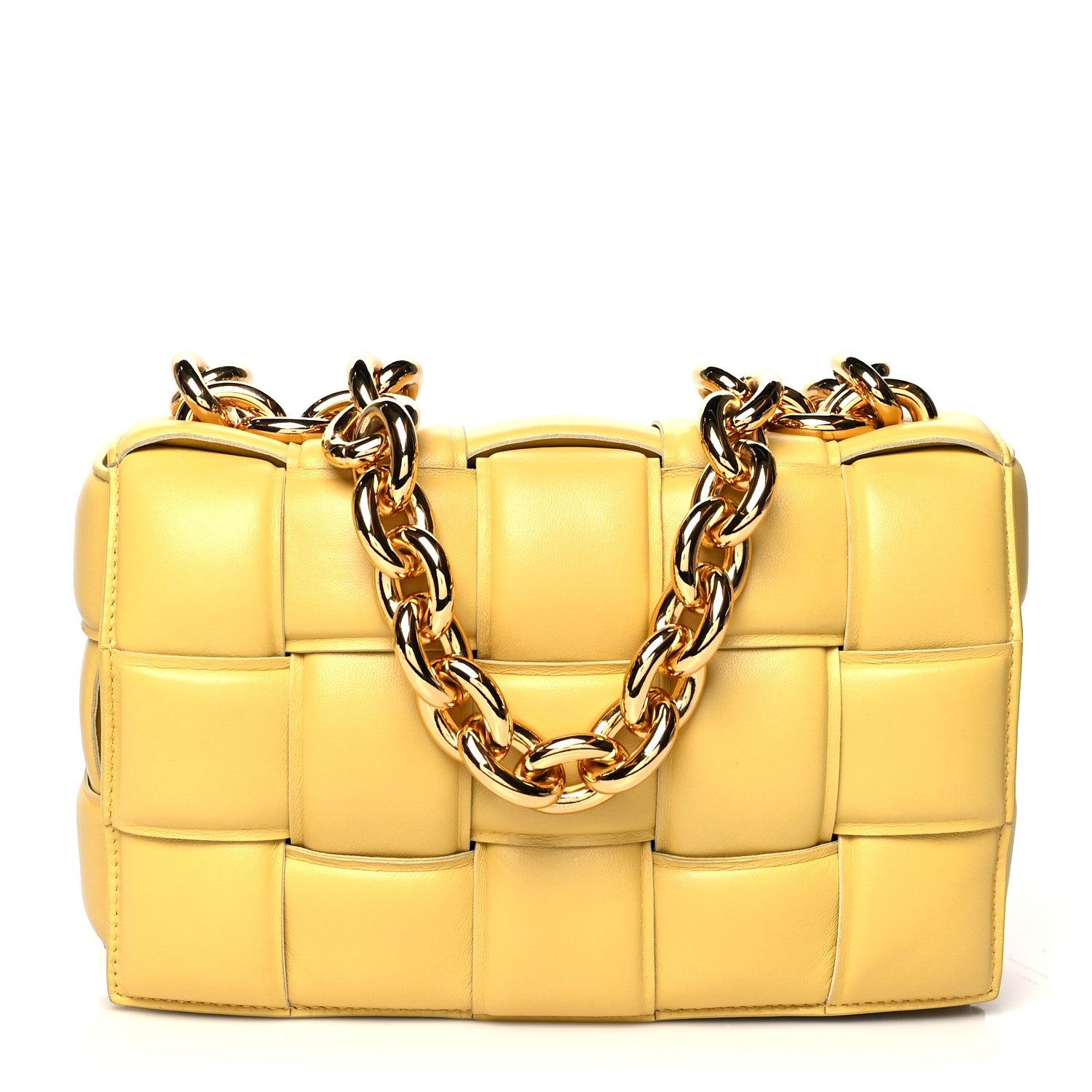 Bottega Veneta Lambskin Maxi Intreccio Padded Chain Cassette Crossbody Bag Corn 1 of 11