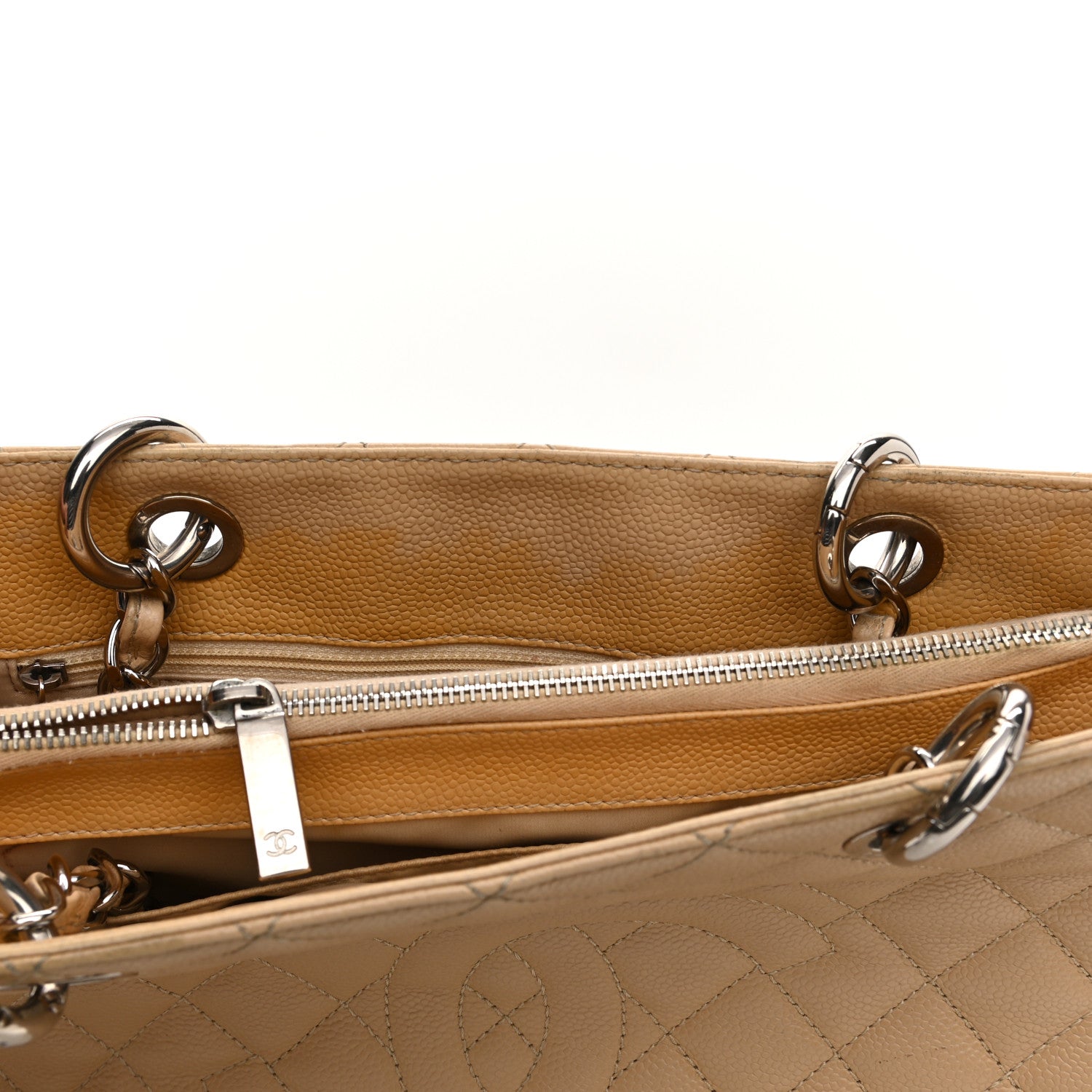 Chanel Caviar Quilted Grand Shopping Tote GST Beige 6 of 14
