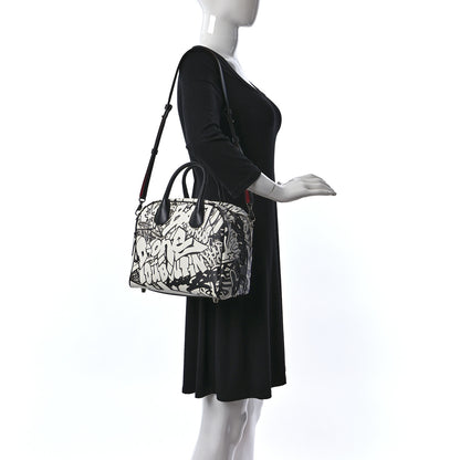 Christian Louboutin Calfskin Print Small Marie Jane Top Handle Black 2 of 8