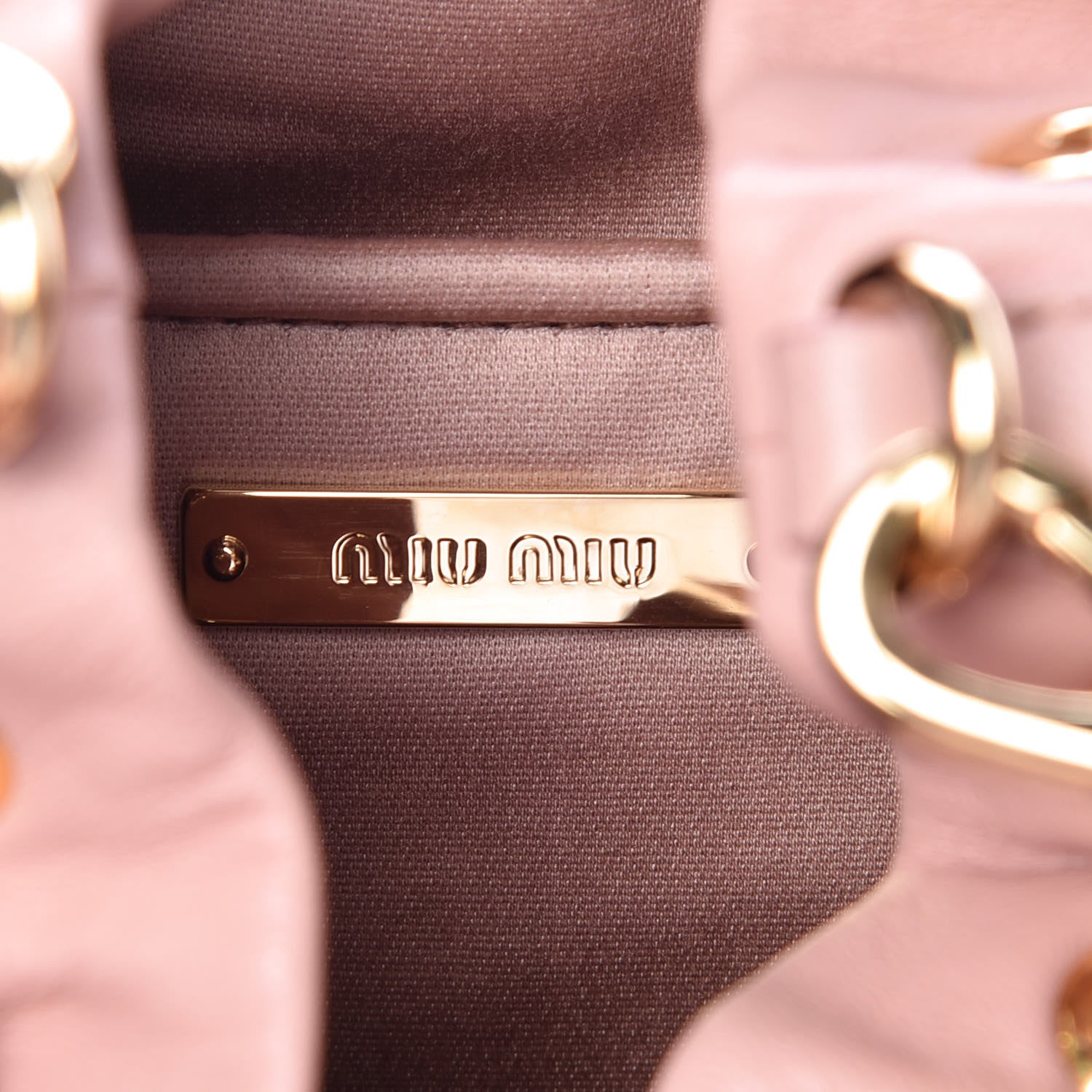 Miu Miu Nappa Matelasse Small Bucket Bag Orchidea 6 of 10