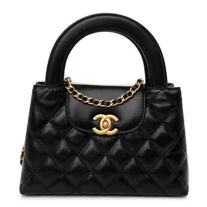 Chanel Shiny Aged Calfskin Quilted Nano Kelly Shopper Black 1 of 11