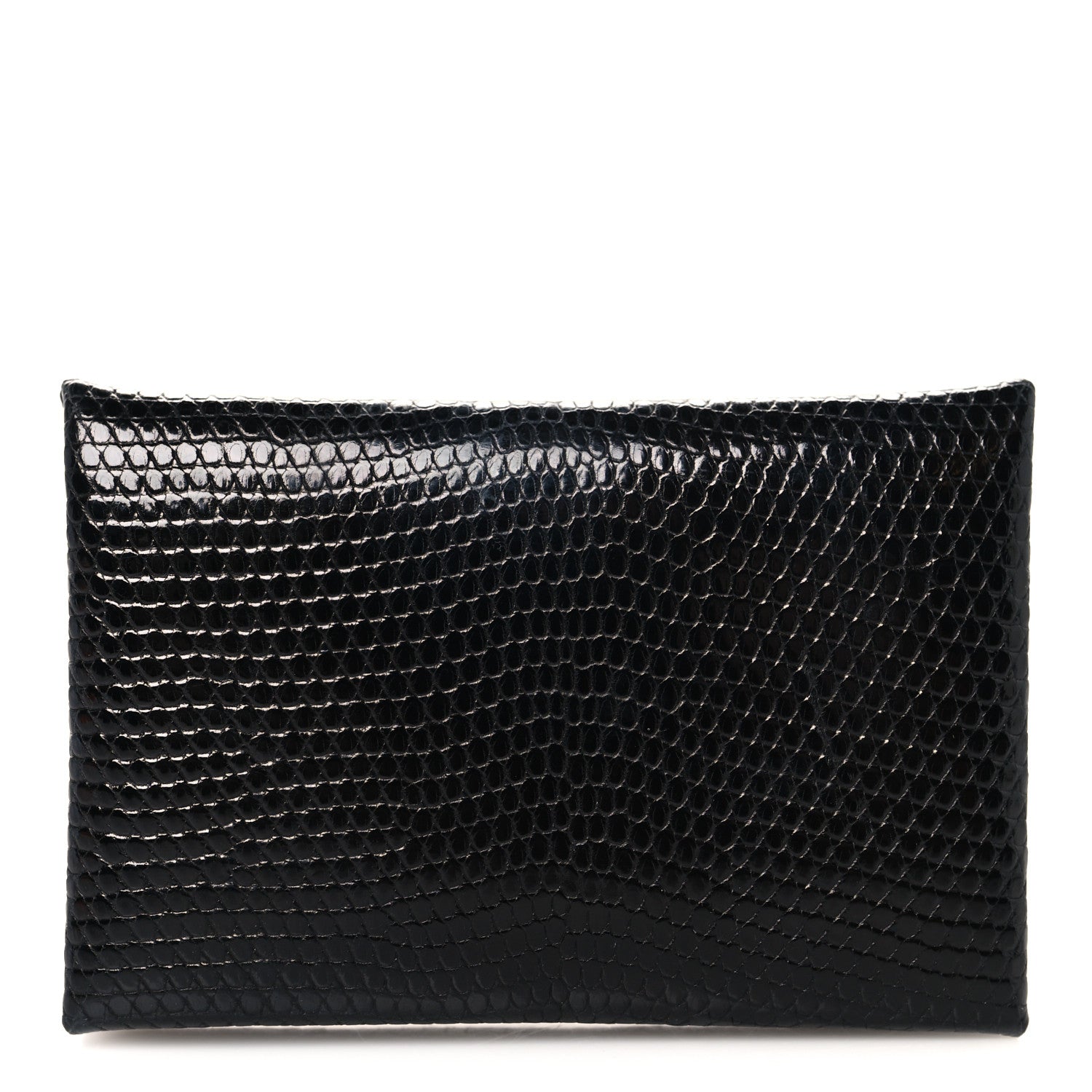 Hermes Lizard Calvi Card Case Black 1 of 7