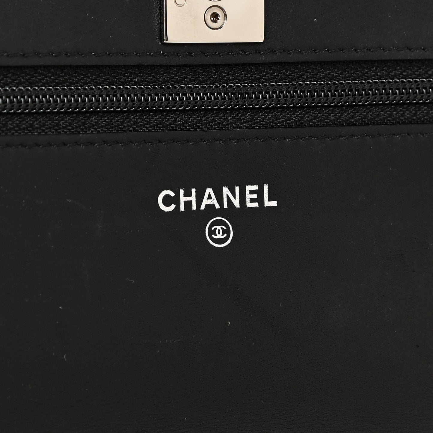 Lambskin Quilted Trendy CC Wallet On Chain WOC Black