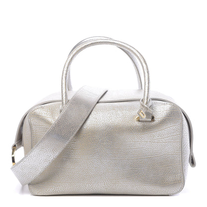 Delvaux Metallic Crispy Calfskin Cool Box Satchel Antique Silver 1 of 10
