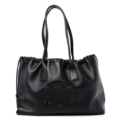 Celine Smooth Calfskin Cuir Triomphe Cabas Drawstring Black 1 of 8