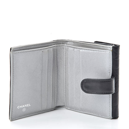 Chanel Lambskin Embossed Camellia French Wallet Black 5 of 11