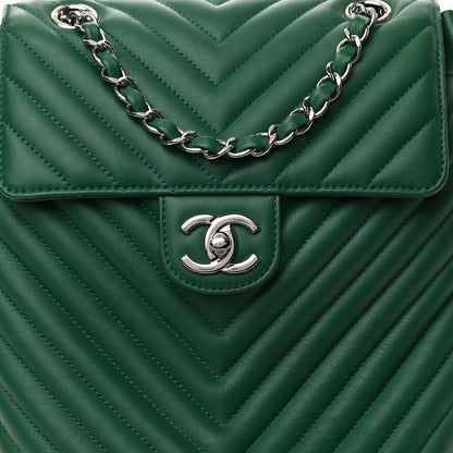 Chanel Lambskin Chevron Quilted Small Urban Spirit Backpack Green 8 of 10