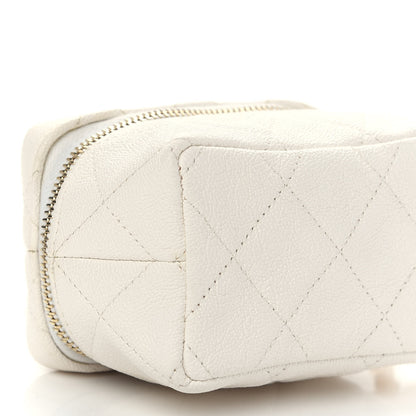Chanel Caviar Quilted Mini Top Handle Vanity With Chain White 8 of 9