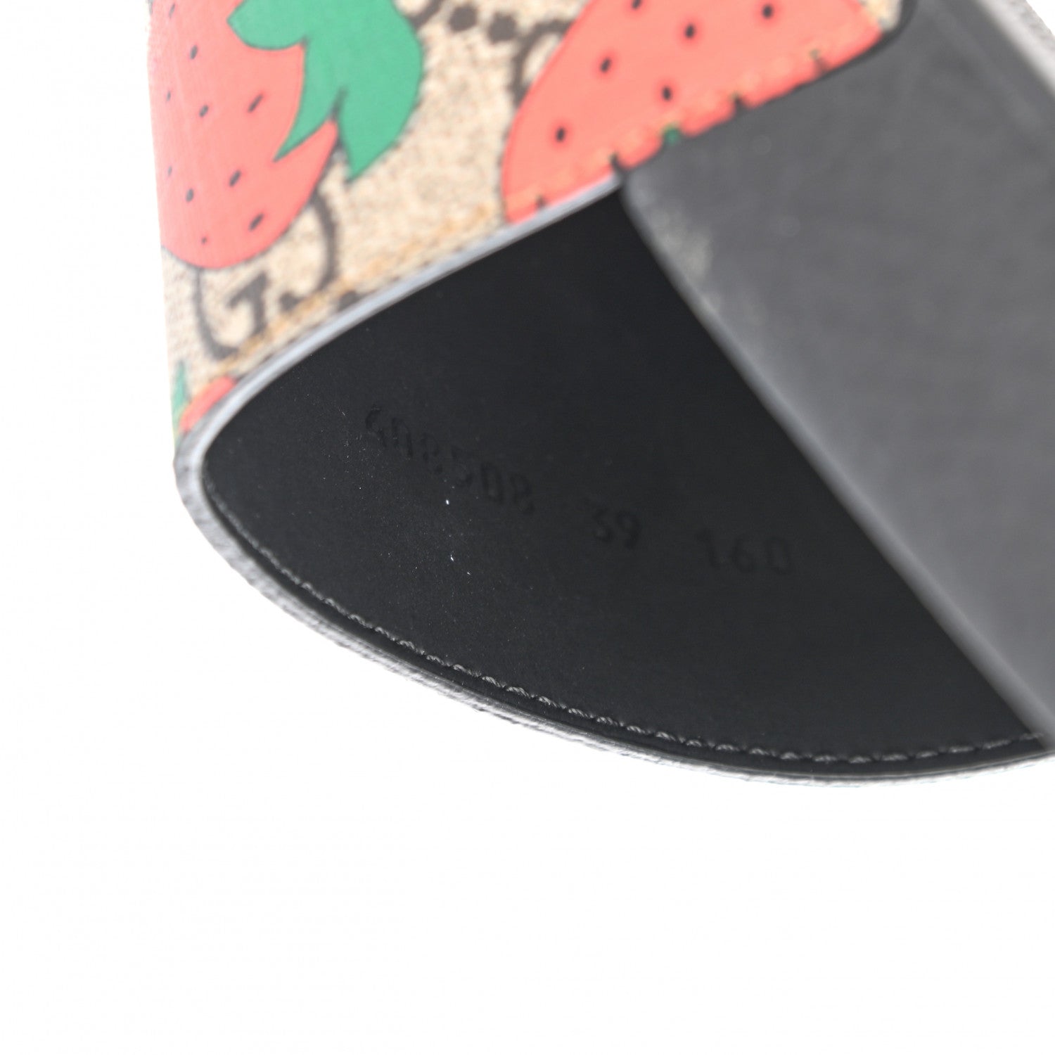 Gucci GG Supreme Monogram Strawberry Slide Sandals 39 Beige Multicolor 7 of 9