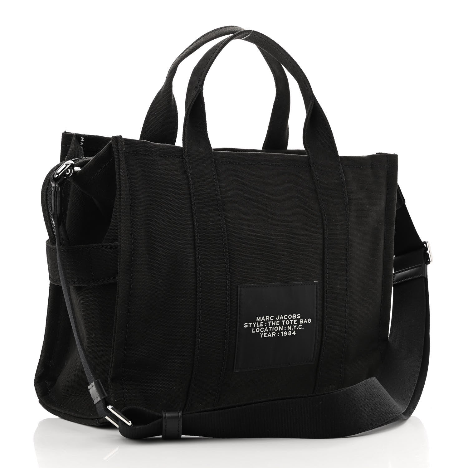 Marc Jacobs Cotton Canvas Medium The Traveler Tote Bag Black 3 of 10