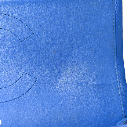 Chanel Caviar Chevron Quilted Jumbo Double Flap Blue 12 of 13