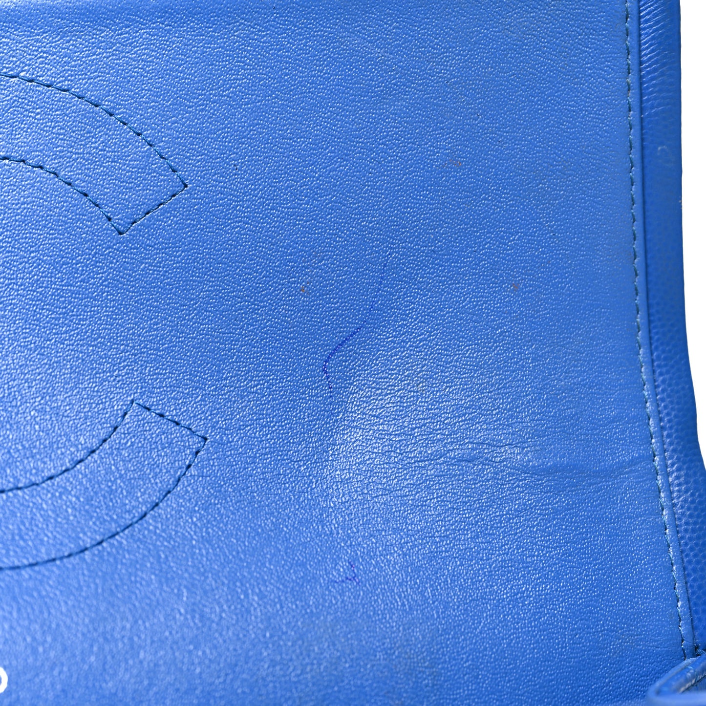 Caviar Chevron Quilted Jumbo Double Flap Blue