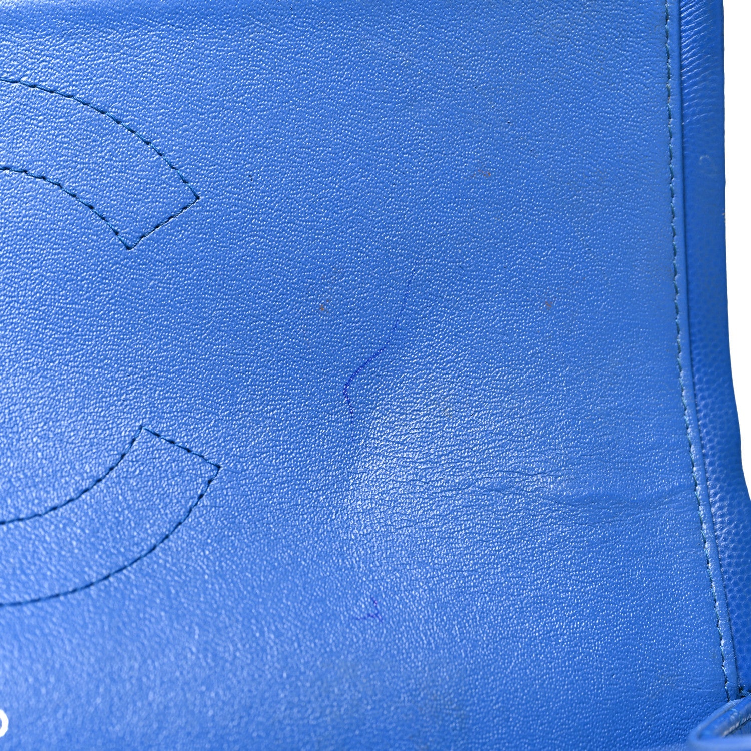 Chanel Caviar Chevron Quilted Jumbo Double Flap Blue 12 of 13