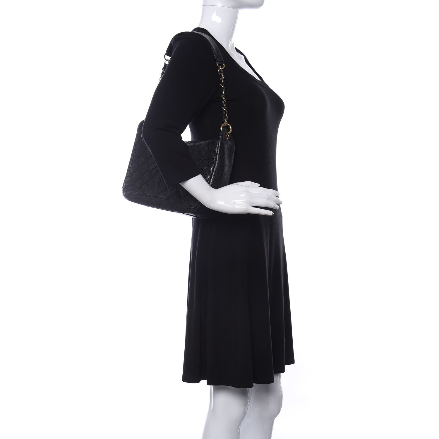 Chanel Caviar Quilted Timeless CC Shoulder Bag Black 2 of 10