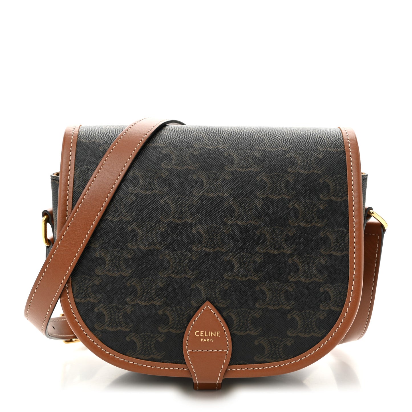 Triomphe Canvas Medium Folco Bag Tan