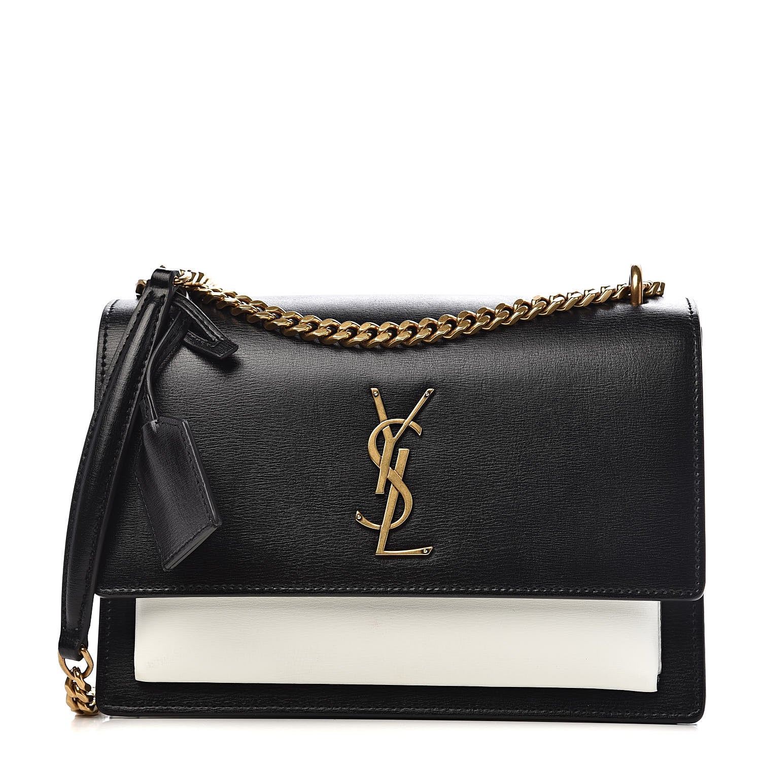 Saint Laurent Calfskin Bi-Color Medium Monogram Sunset Black Pearl White 1 of 13