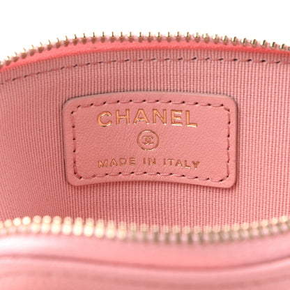 Chanel Caviar Quilted Zip Card Holder Wallet Pink 6 of 9