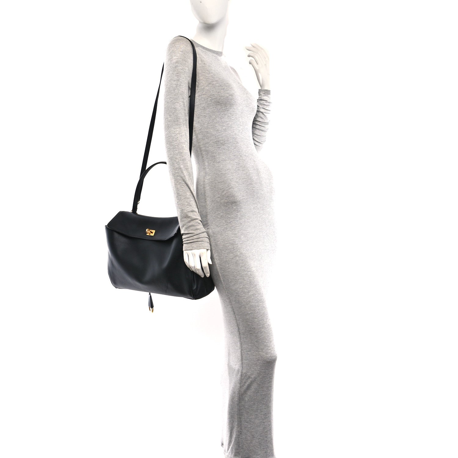 Balenciaga Natural Smooth Calfskin Medium Rodeo Top Handle Handbag Black 2 of 9