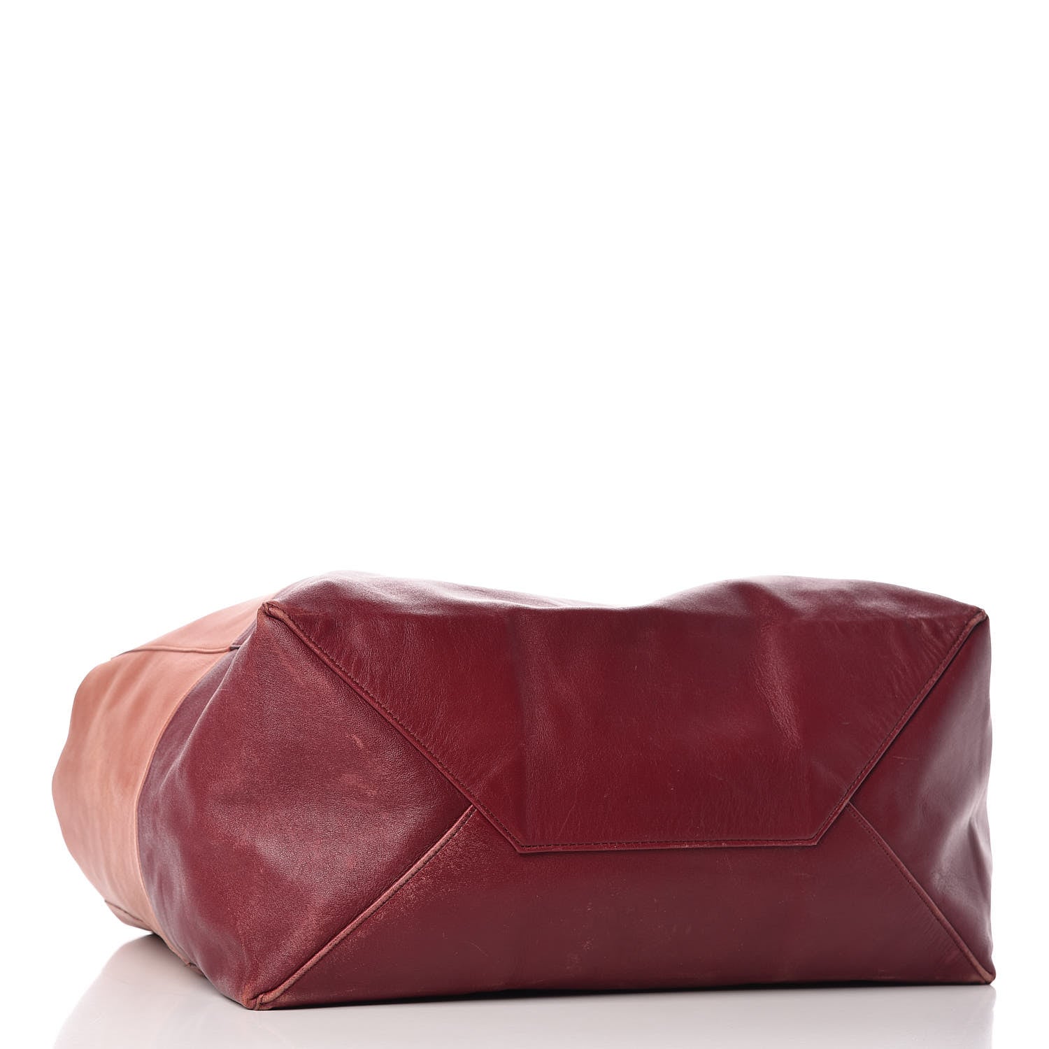 Celine Lambskin Horizontal Bi-Color Cabas Peach Rust 4 of 29
