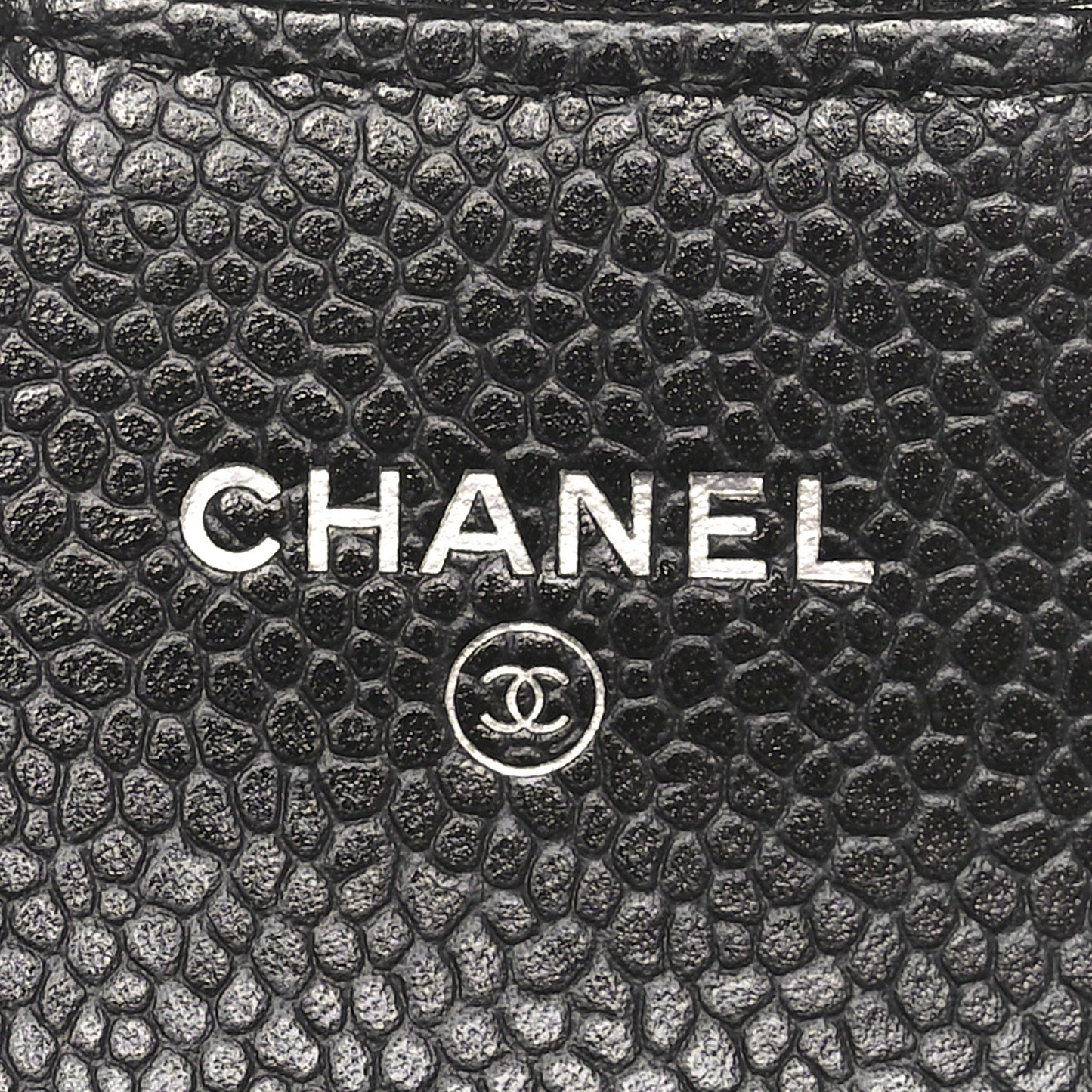 Caviar Quilted Flap Card Holder Black