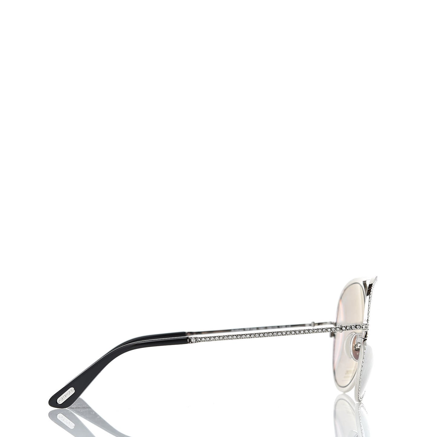Crystal Embellished Antibes Sunglasses White Gold