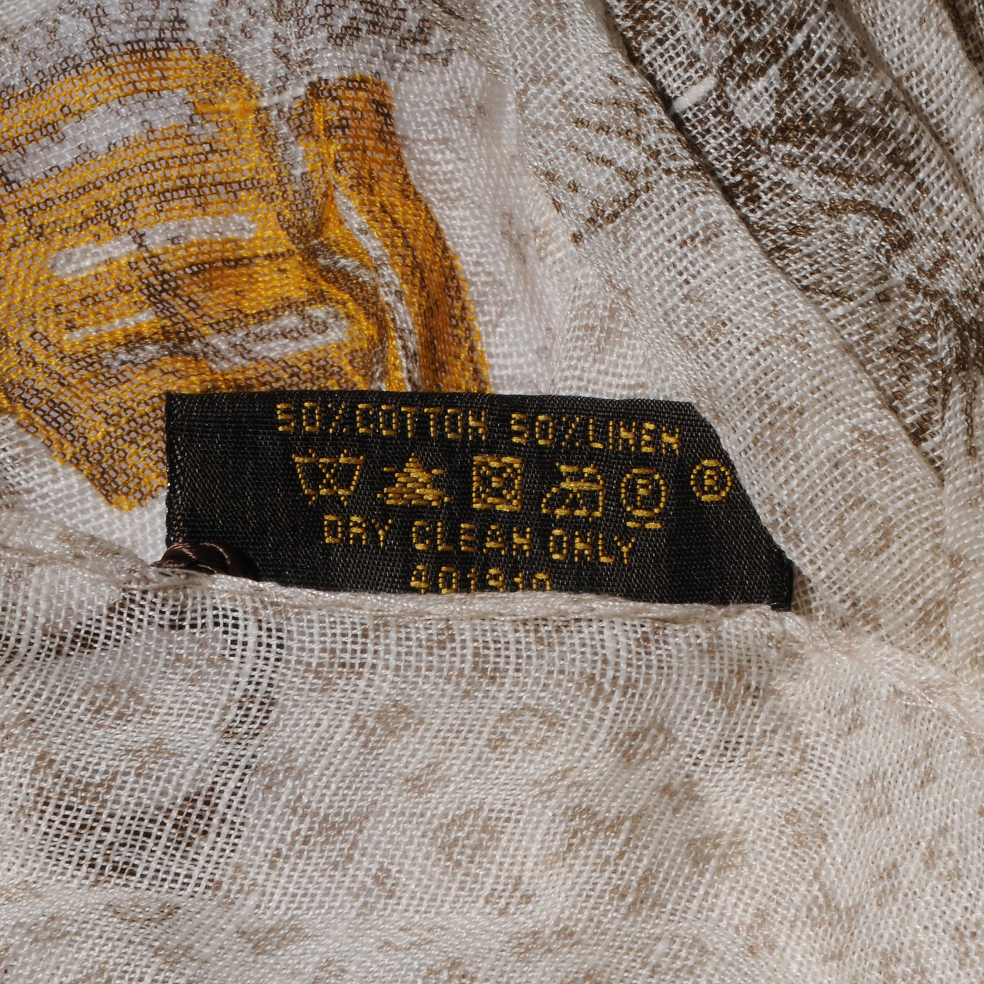 Louis Vuitton Cotton Linen Toile Etole De Louis Pareo Beige 8 of 8