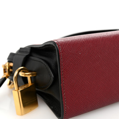 Prada Saffiano Soft Calfskin Bandoliera Bag Fuoco Black 9 of 10