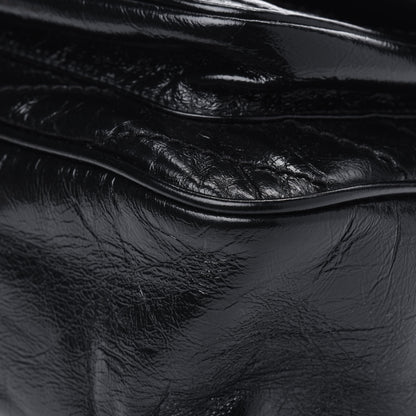 Saint Laurent Crinkled Calfskin Matelasse Monogram Medium Niki Chain Satchel Black 11 of 14
