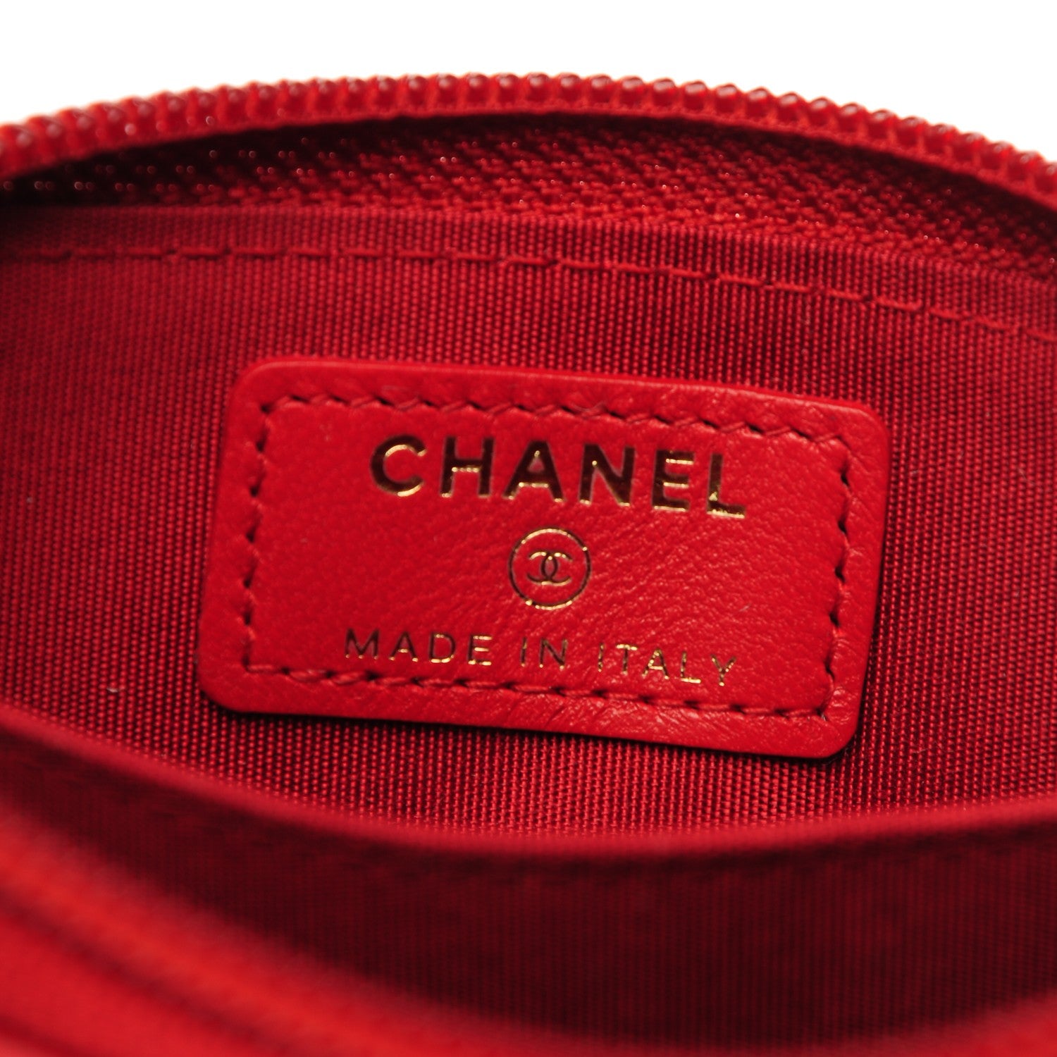 Chanel Lambskin Quilted Boy Zip Around Coin Purse Wallet Red 6 of 7