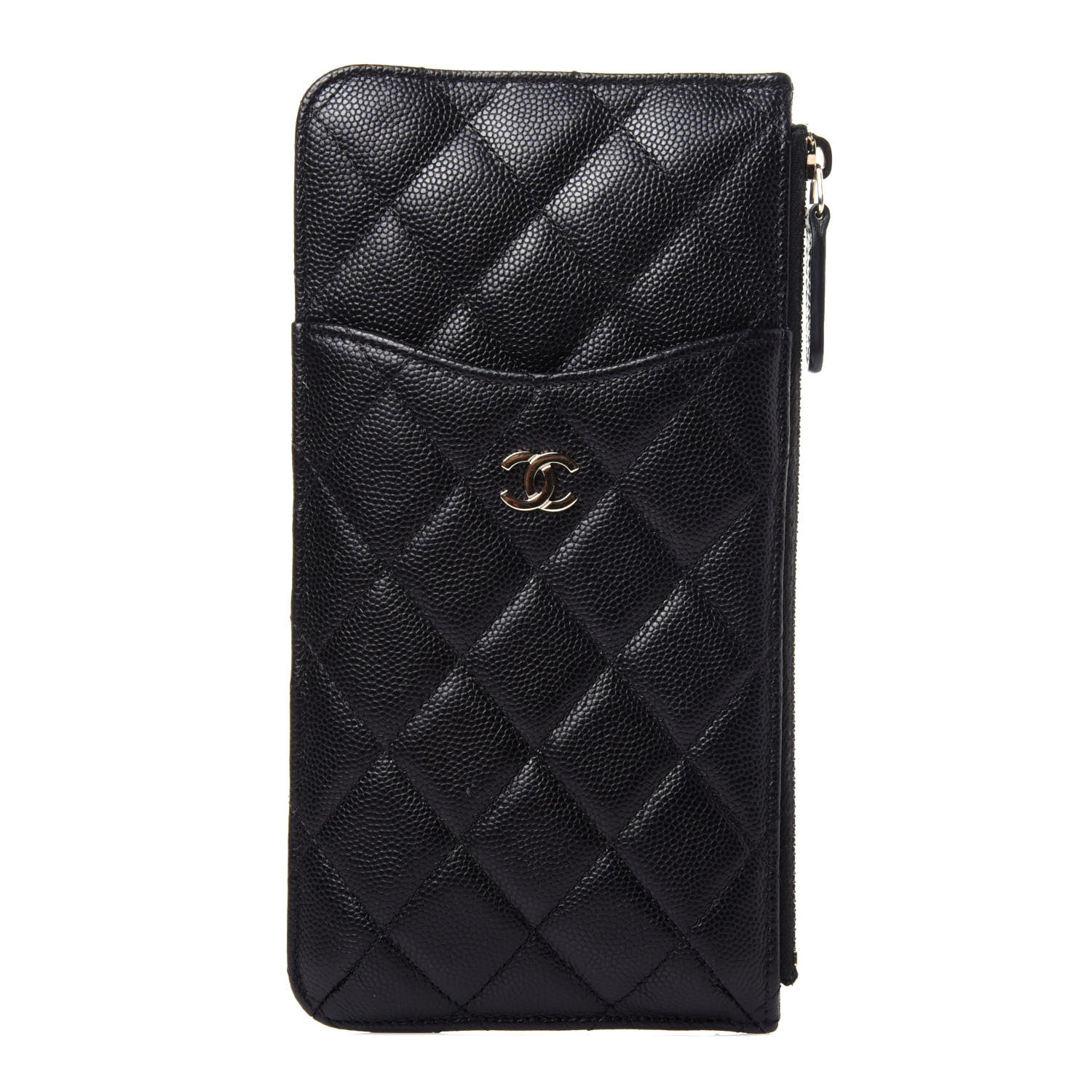 Chanel Caviar Quilted Classic Flat Wallet Pouch Black 2 of 22