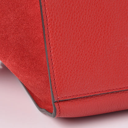 Celine Drummed Calfskin Suede Medium Trapeze Coquelicot 12 of 14