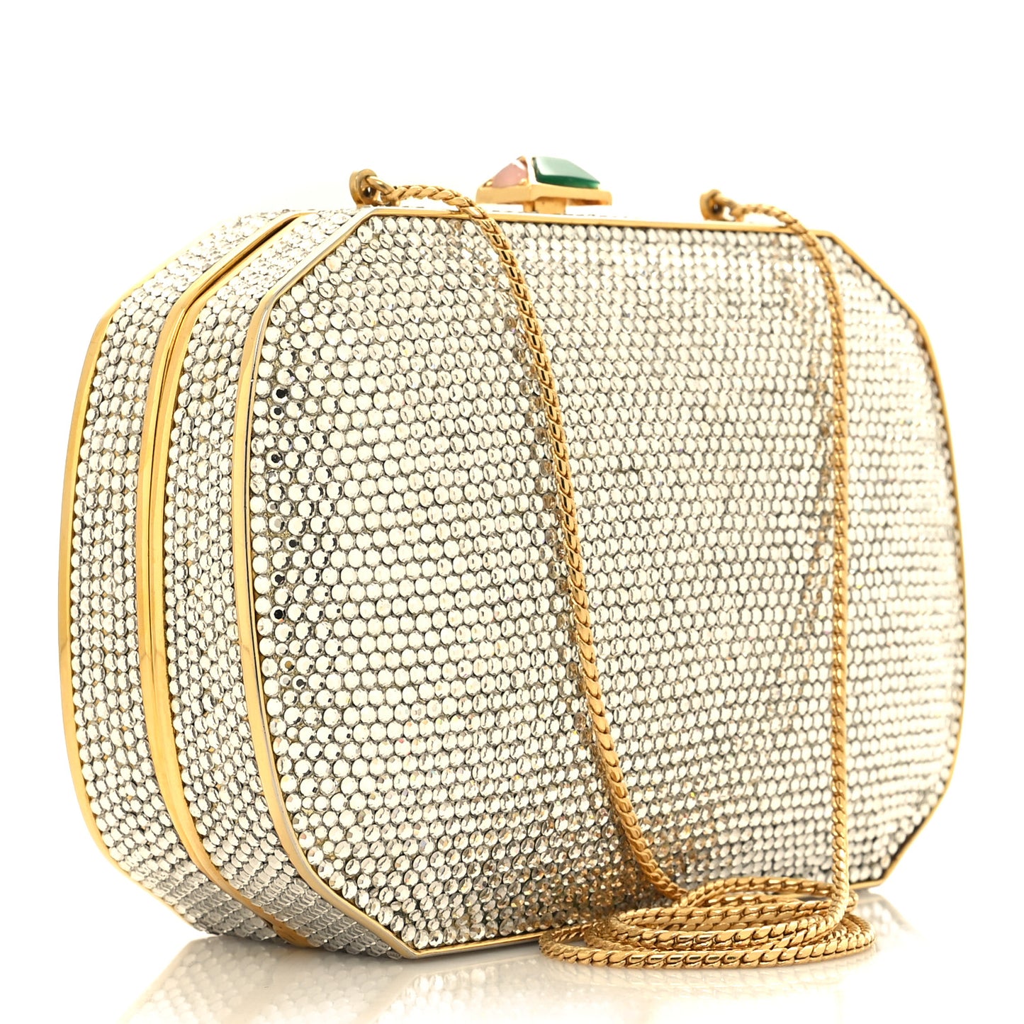 Swarovski Crystal Minaudiere Clutch Gold Silver