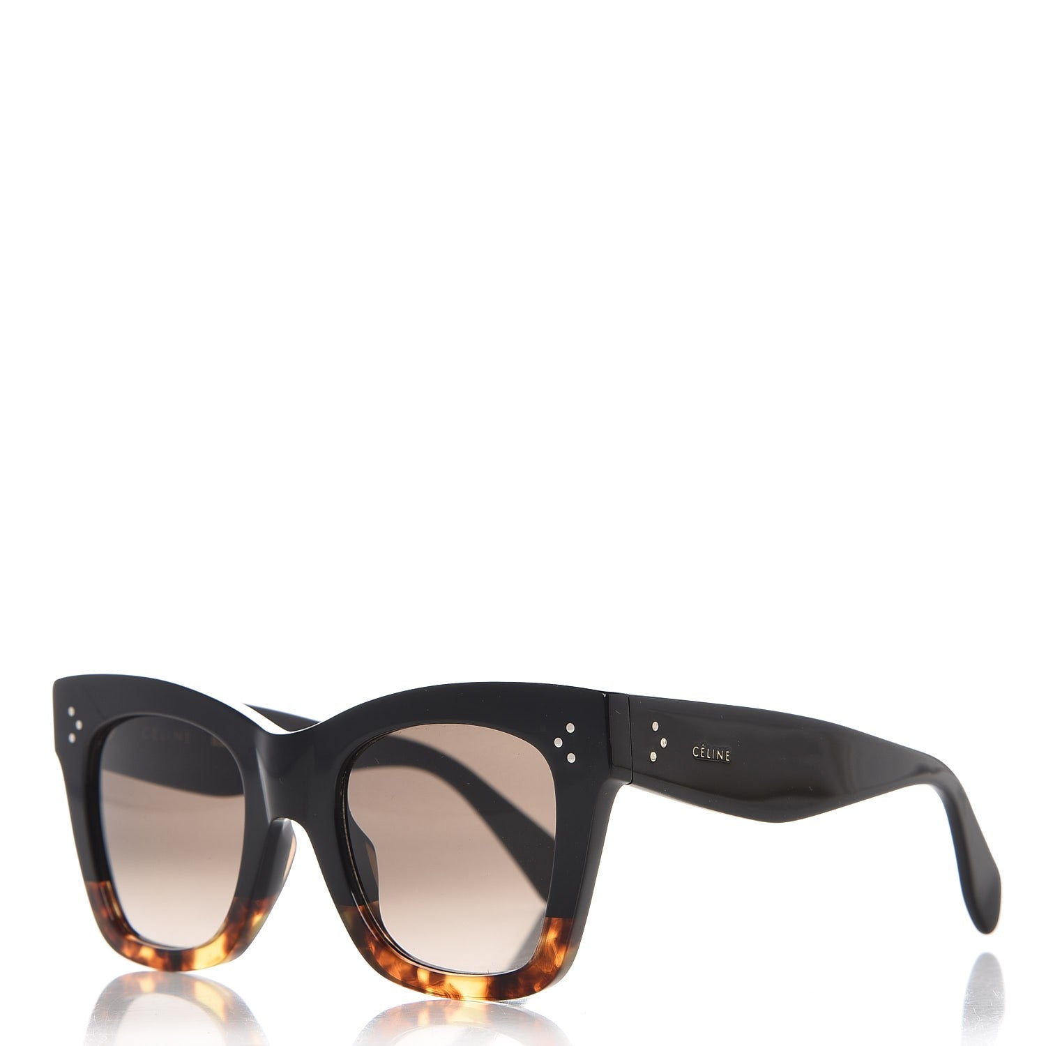 Celine Catherine Sunglasses CL 41098/F/S Black Havana 1 of 9