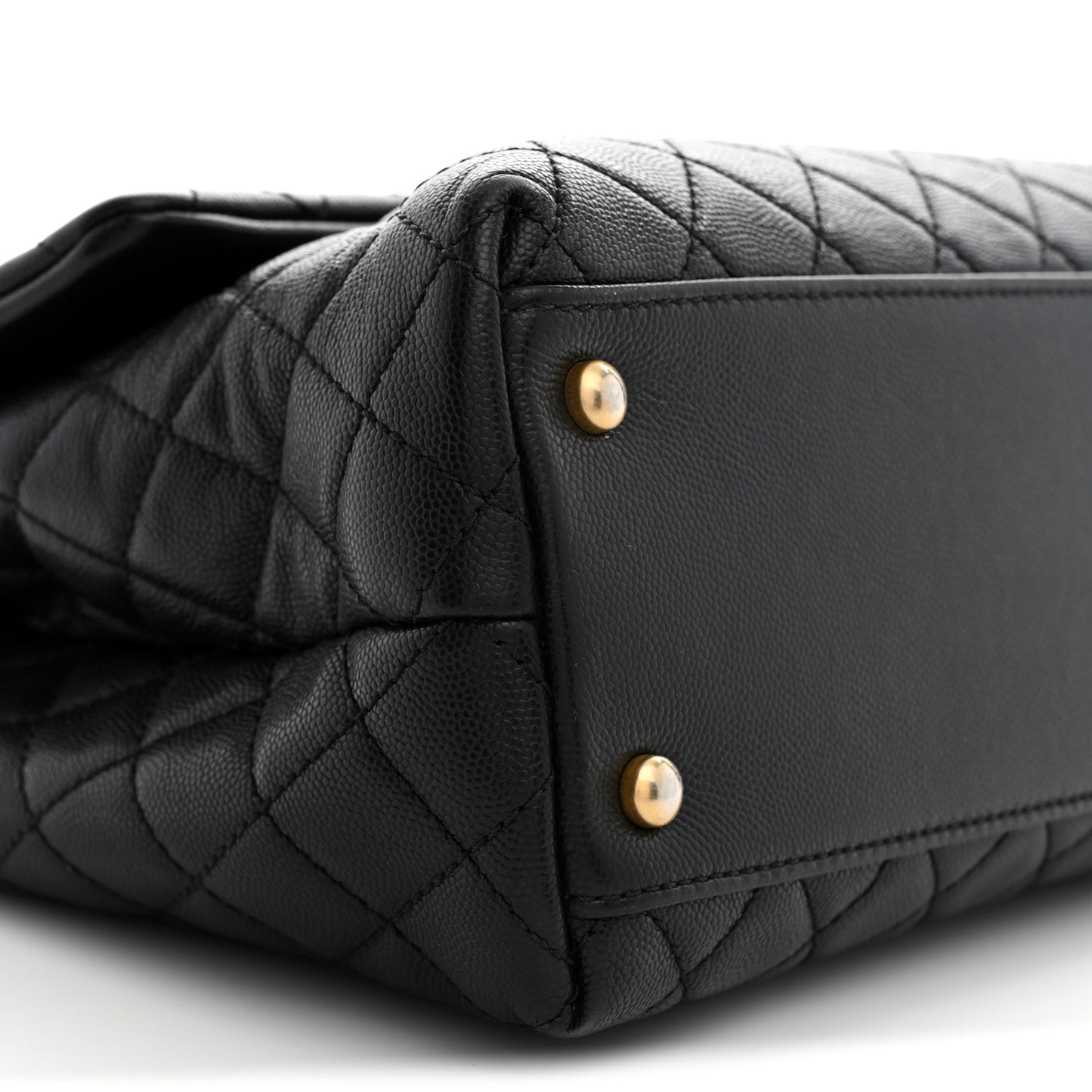Caviar Quilted Medium Coco Handle Flap Black
