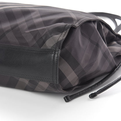 Burberry Nylon Check Small Buckleigh Packable Tote Charcoal 8 of 8