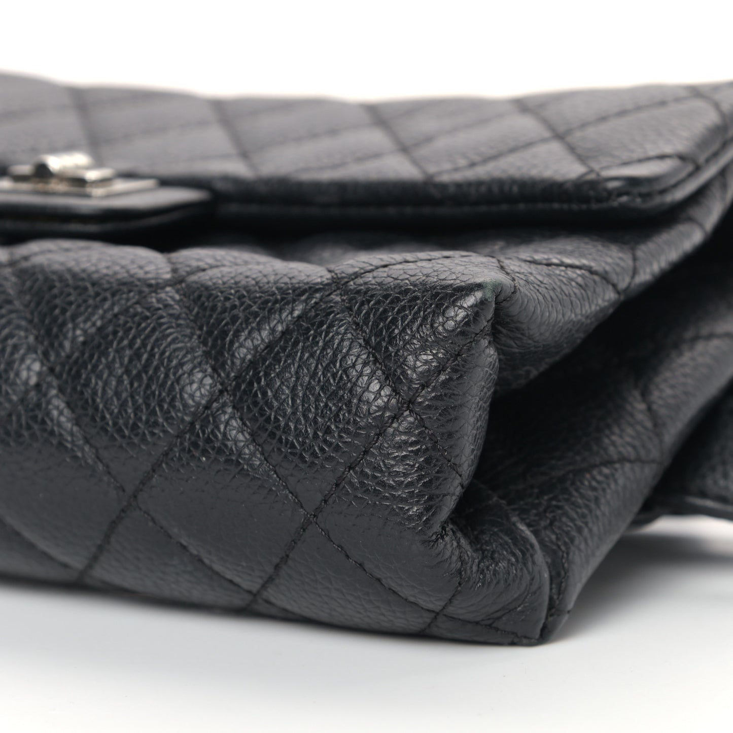 Grained Calfskin Quilted 2.55 Reissue Flap Belt Bag Clutch Black