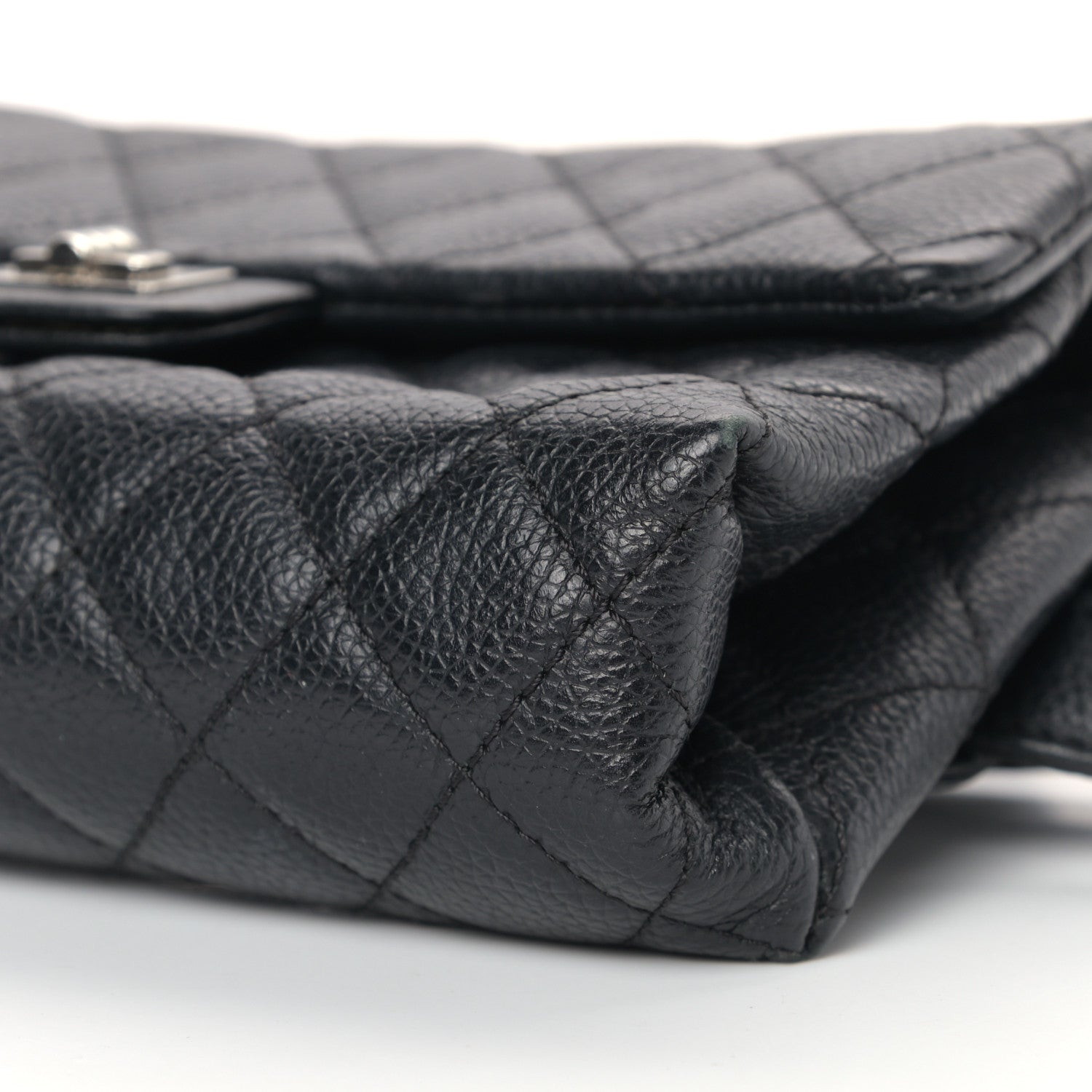 Chanel Grained Calfskin Quilted 2.55 Reissue Flap Belt Bag Clutch Black 8 of 12