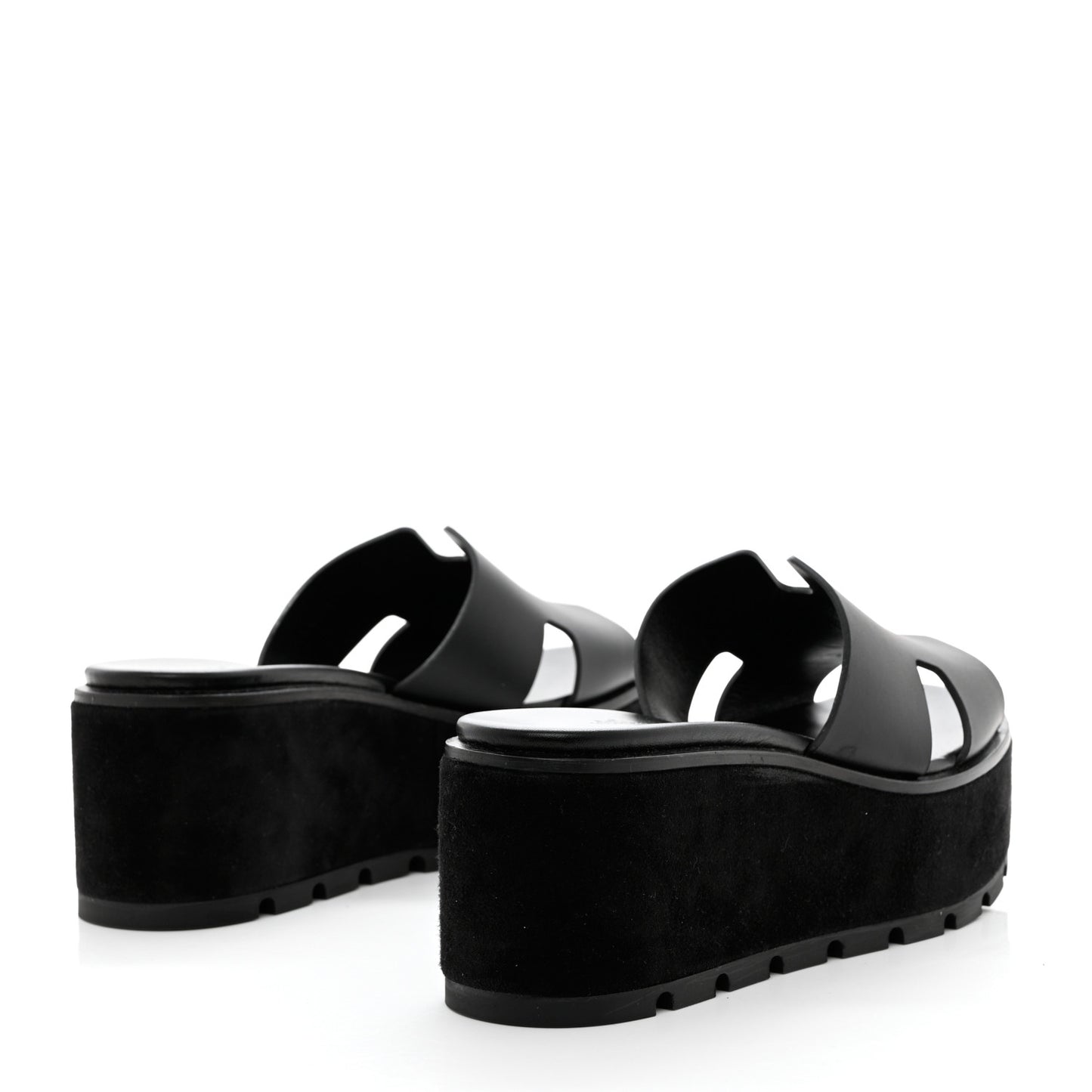 Calfskin Suede Eze 30 Sandals 39 Black