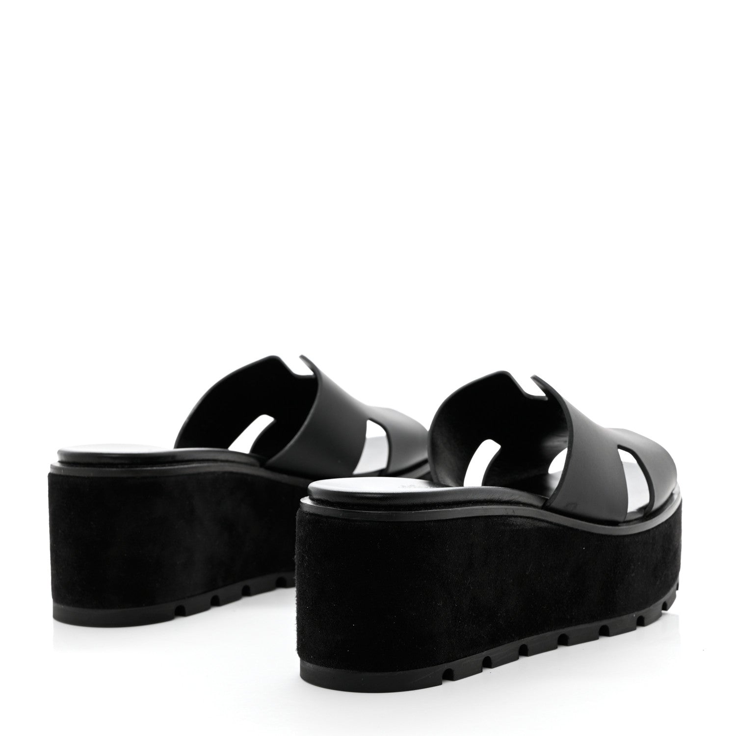 Hermes Calfskin Suede Eze 30 Sandals 39 Black 4 of 9