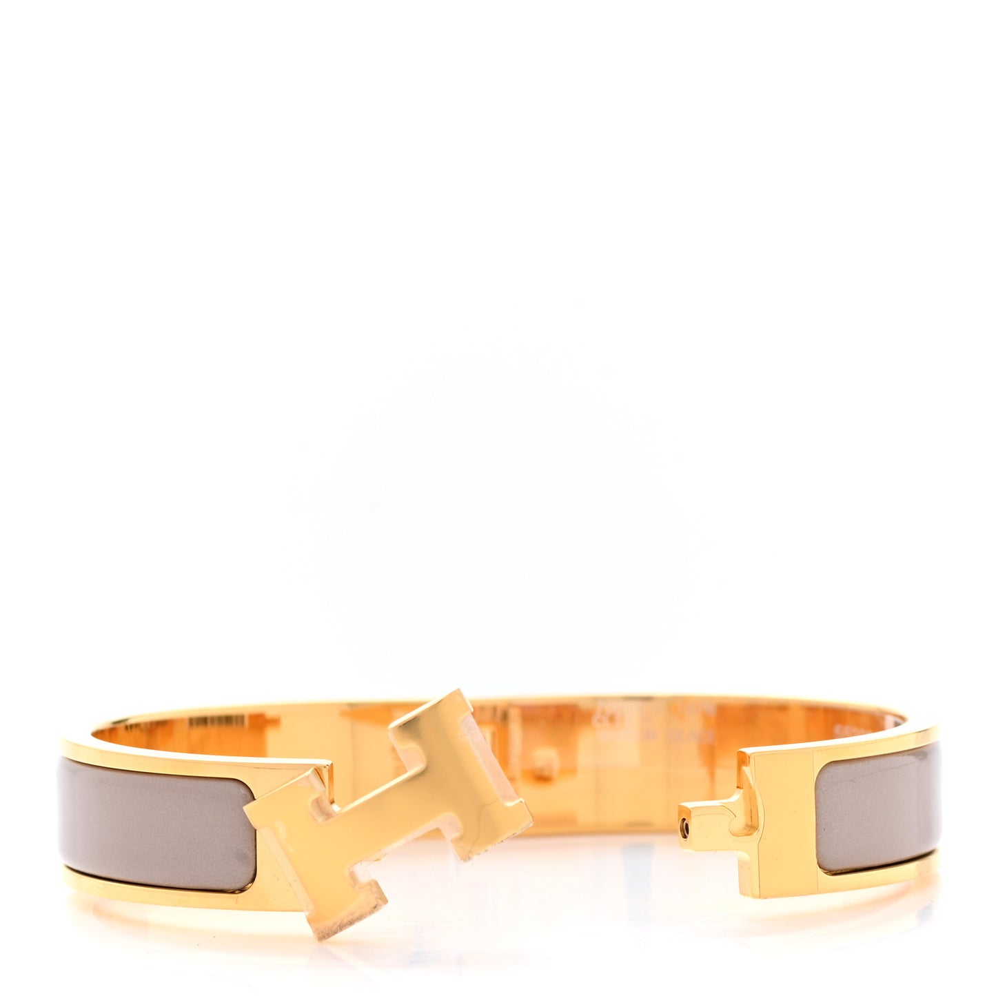 Enamel Narrow Clic Clac H Bracelet PM Marron Glace