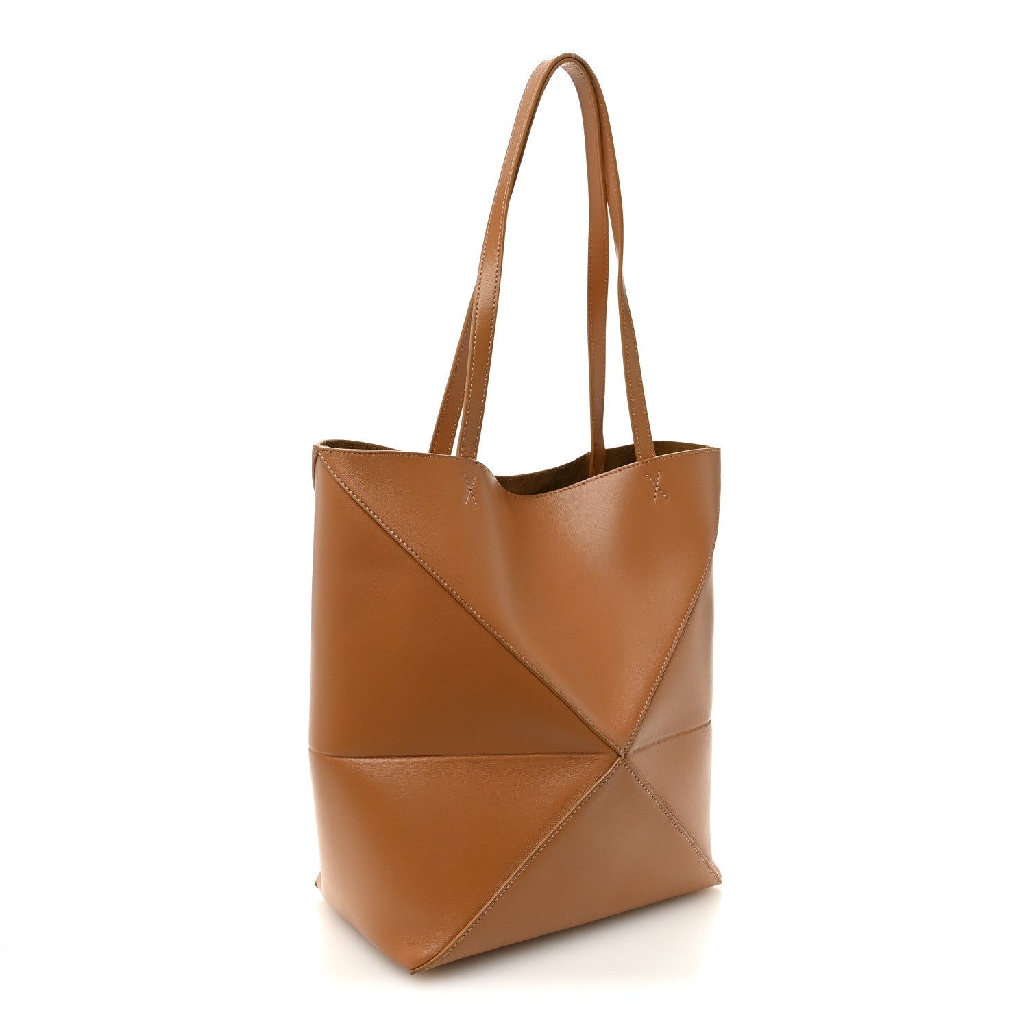 Loewe Shiny Calfskin Medium Puzzle Fold Tote Warm Desert 3 of 9