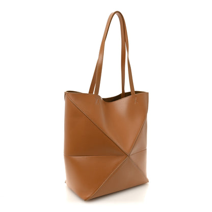Loewe Shiny Calfskin Medium Puzzle Fold Tote Warm Desert 3 of 9